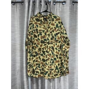 Carhartt Men's Rugged Flex Relaxed Fit Midweight Duck Camo Button Down 2xl Tall